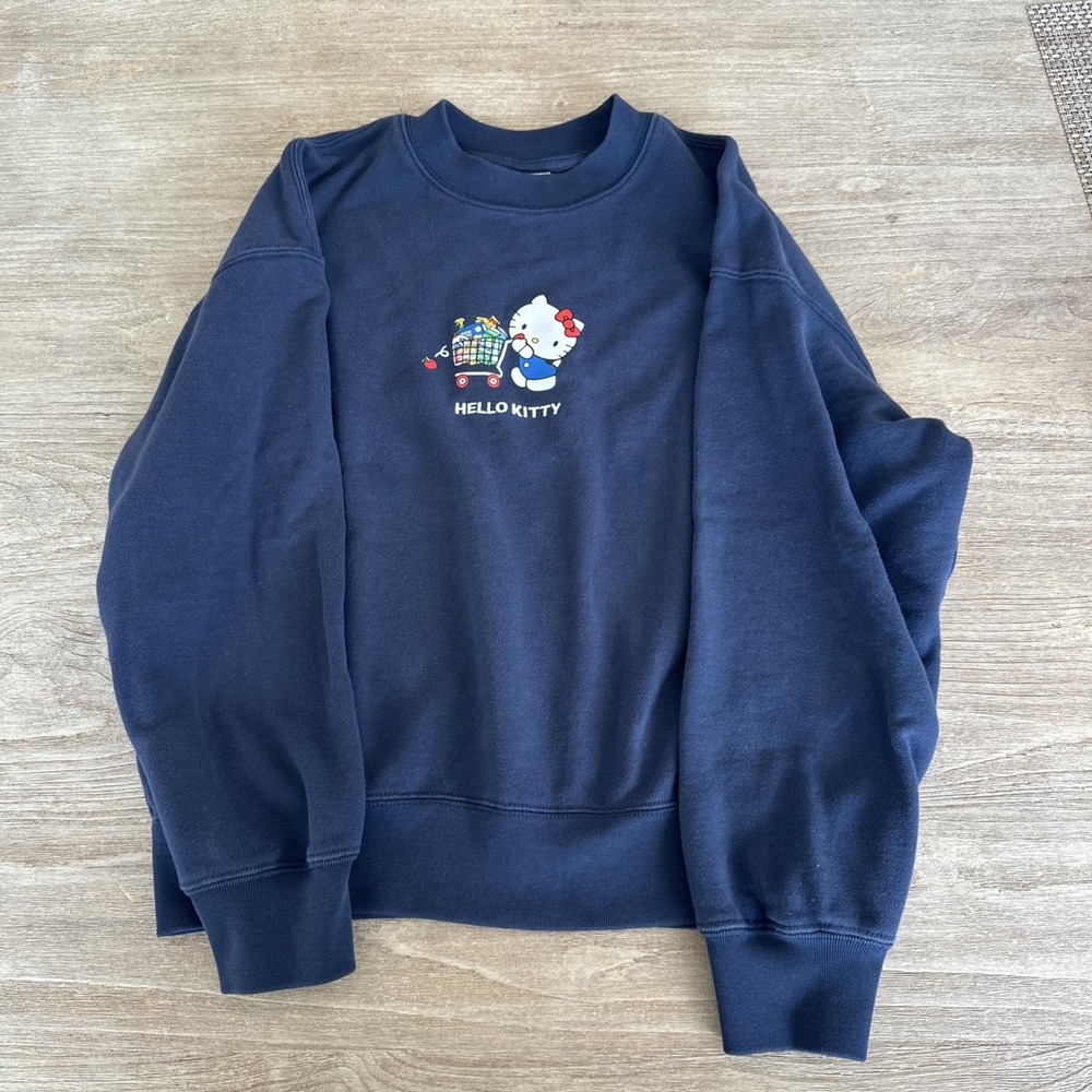 Sanrio Characters Supermarket Sweatshirt, Hello Kitty, UNIQLO UT, Navy Blue, S